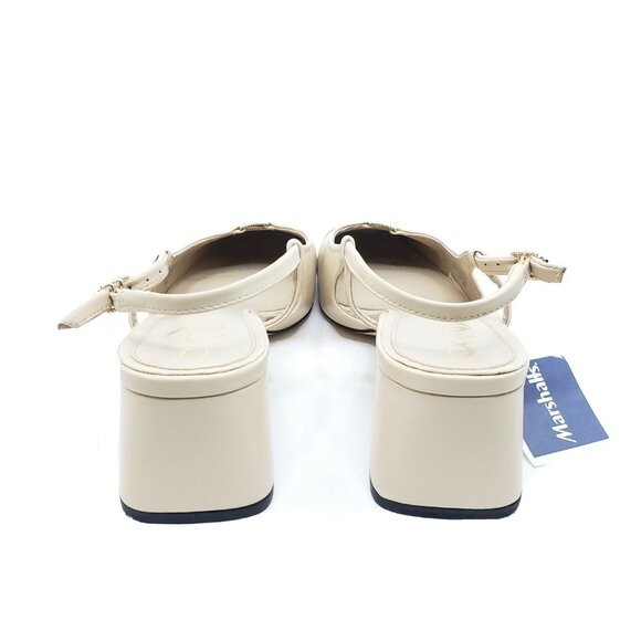 Sam Edelman Tarra Slingback Pumps Womens Beige Black Cap Toe Heels Size 11 - Picture 5 of 10